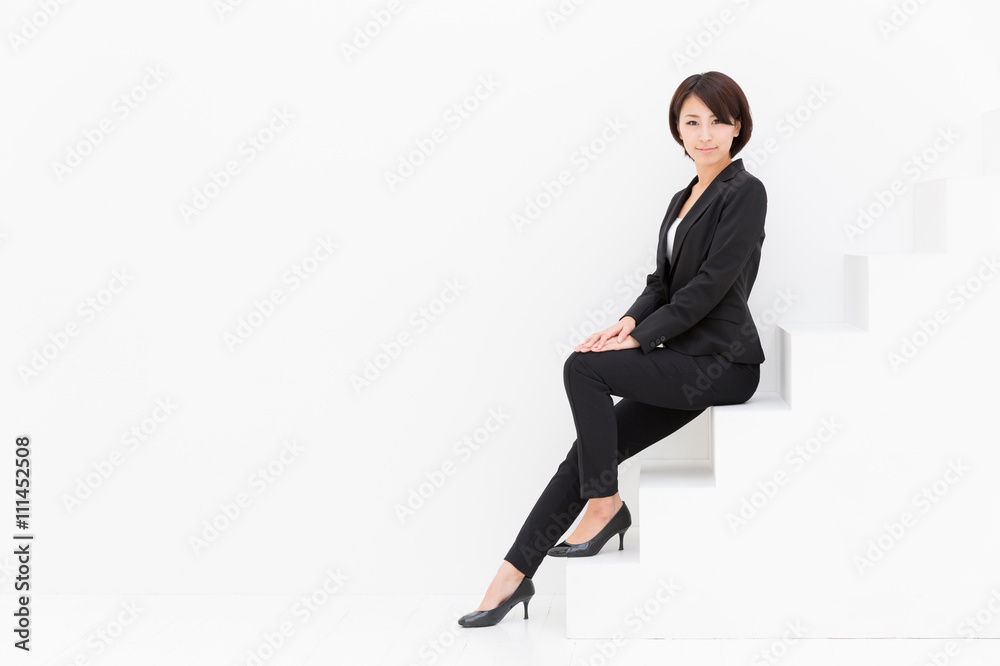 asian businesswoman isolated on white background