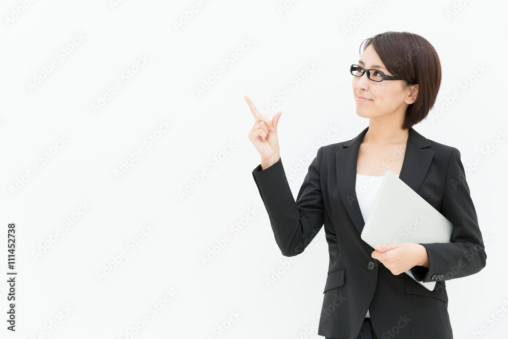 asian businesswoman isolated on white background