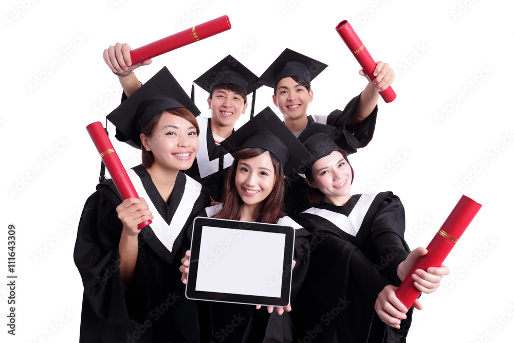 group of happy graduates student