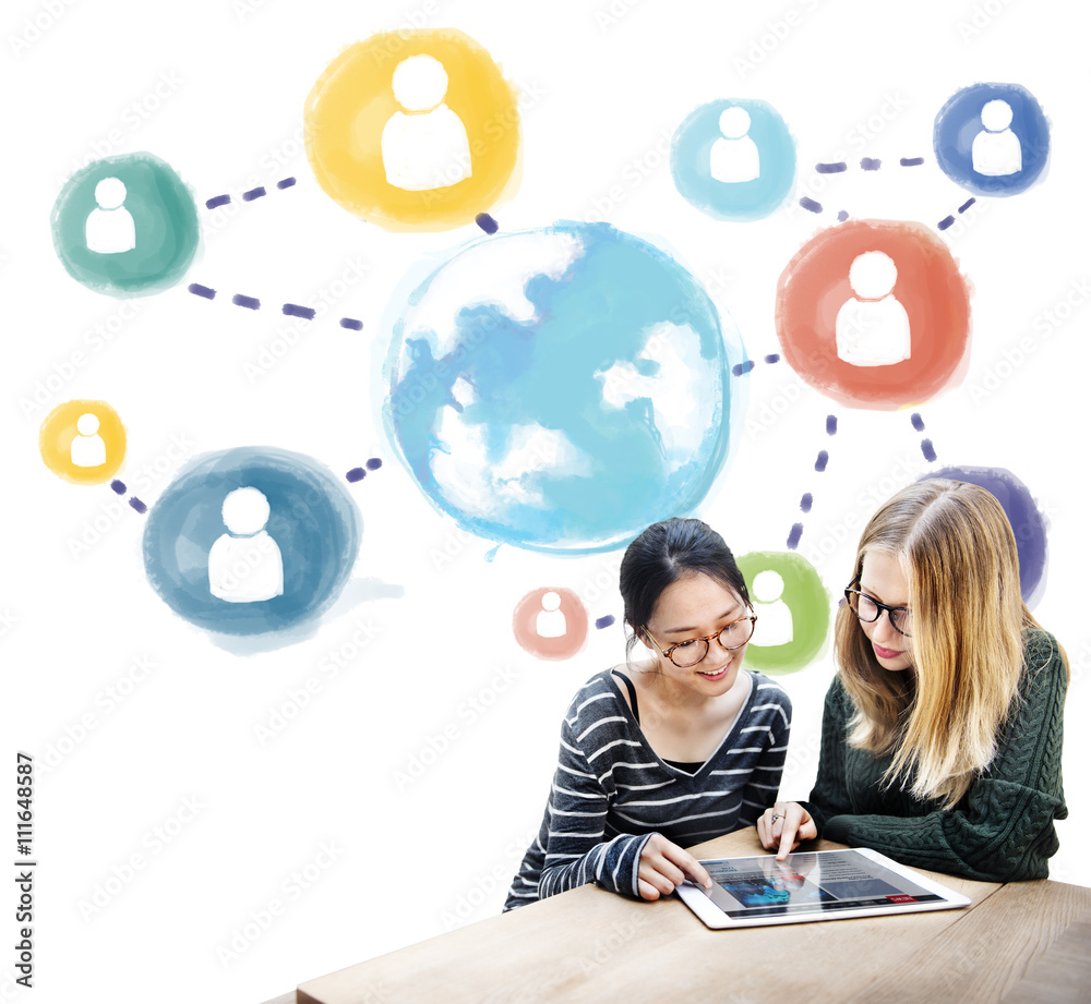 Global Communication Social Media Networking Concept