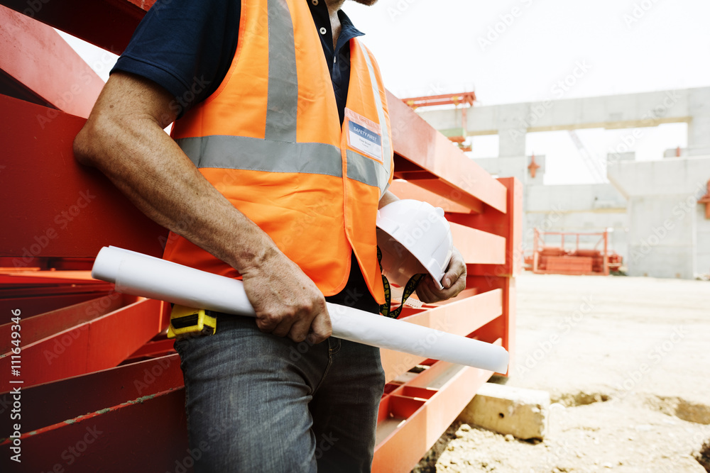 建筑师协助建筑施工现场概念