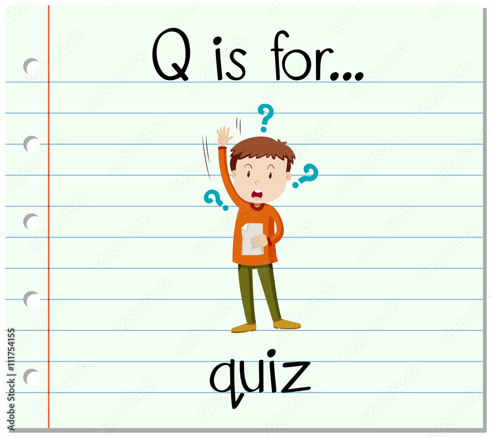 Flashcard letter Q is for quiz