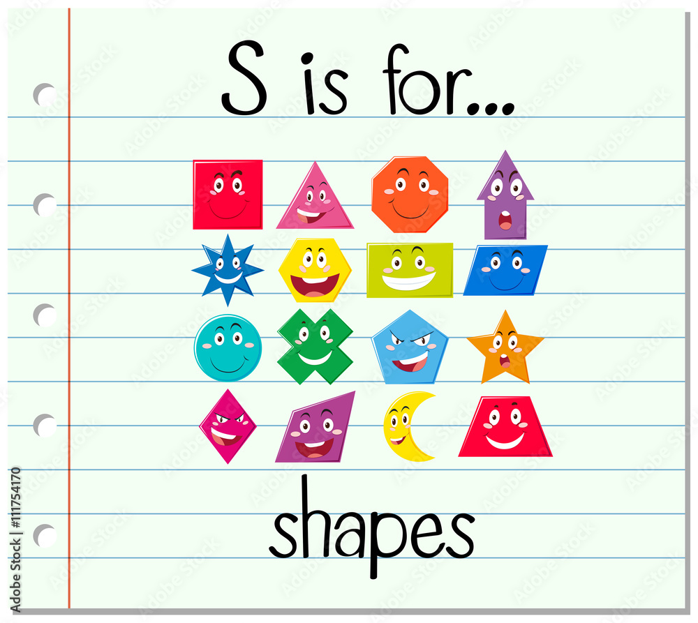 Flashcard letter S is for shapes