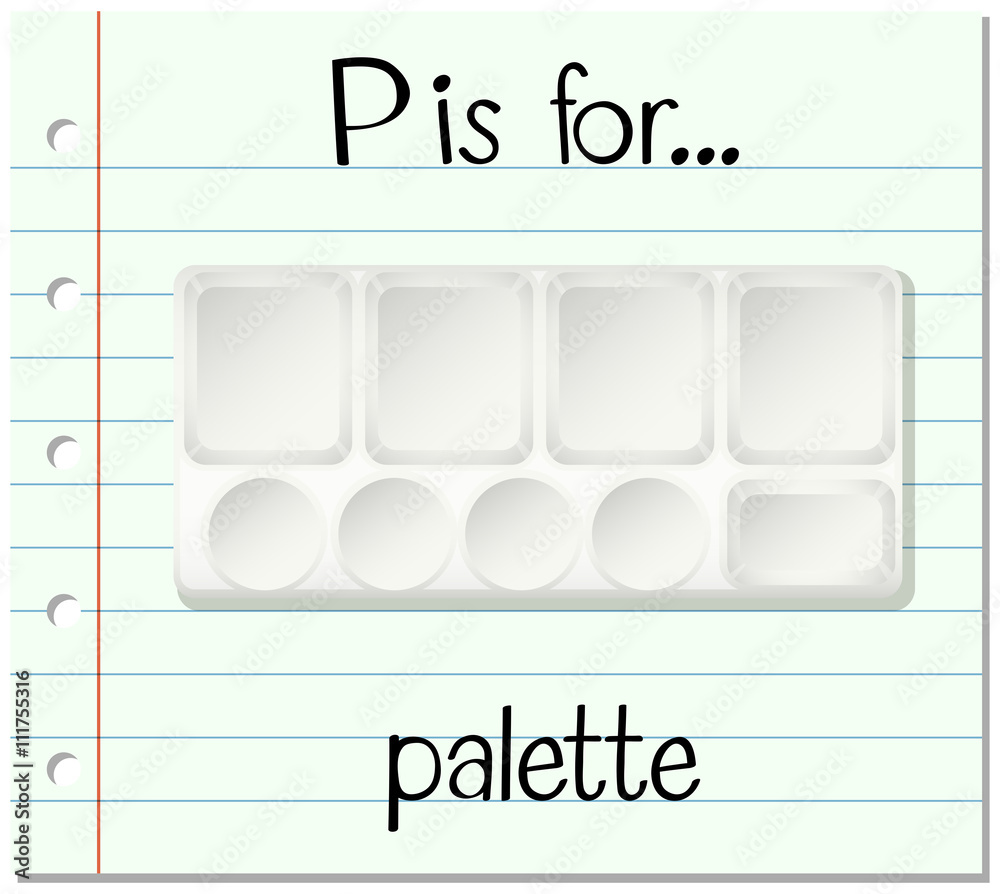 Flashcard letter P is for palette