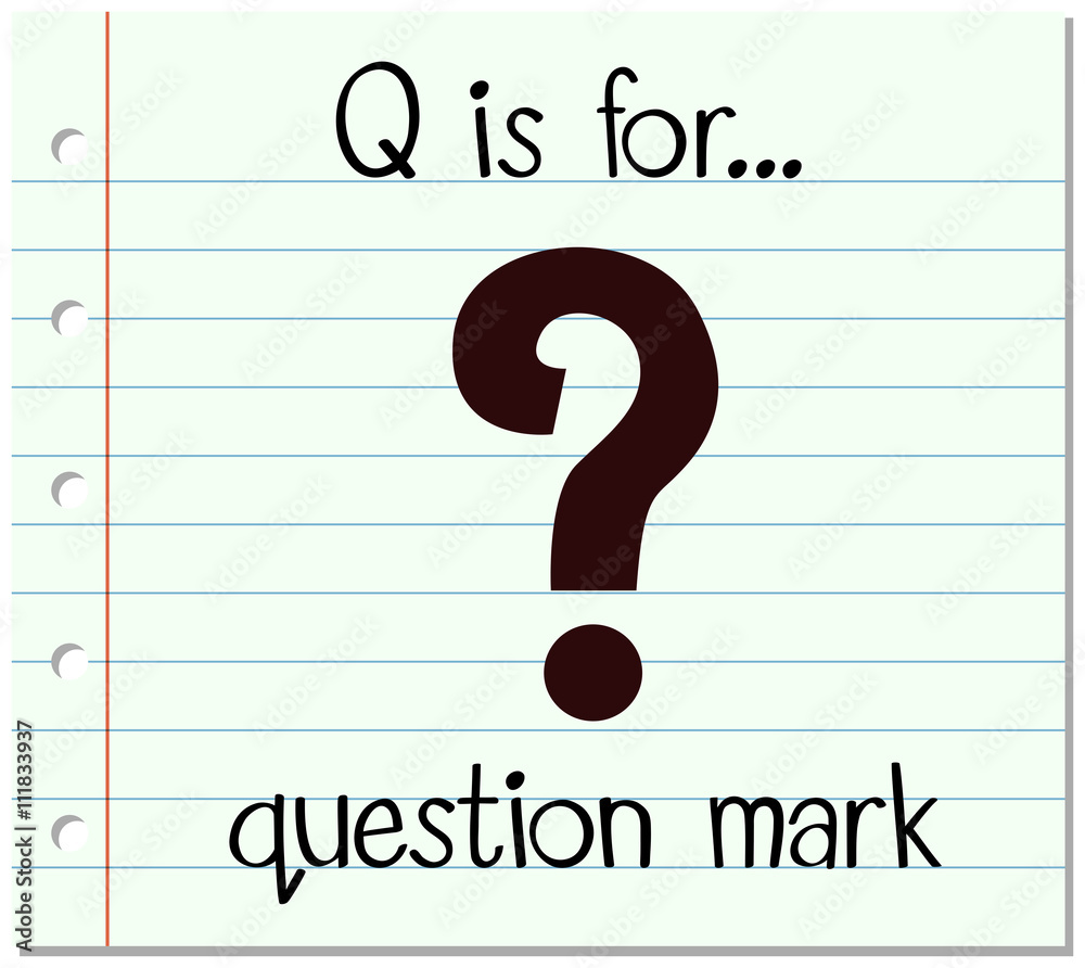 Flashcard letter Q is for question mark