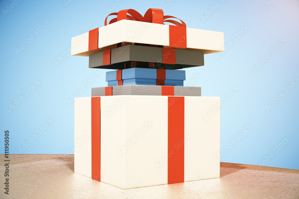 Several gift boxes