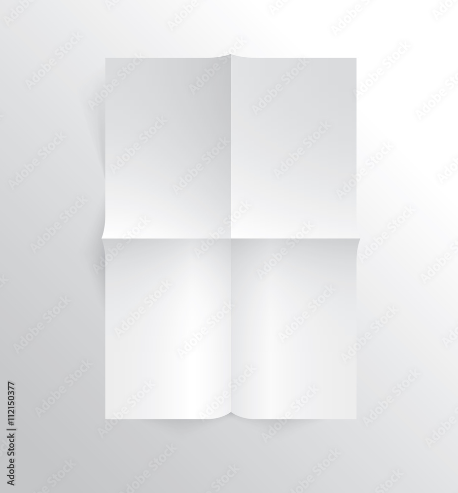 Sheet of paper page folded, realistic vector