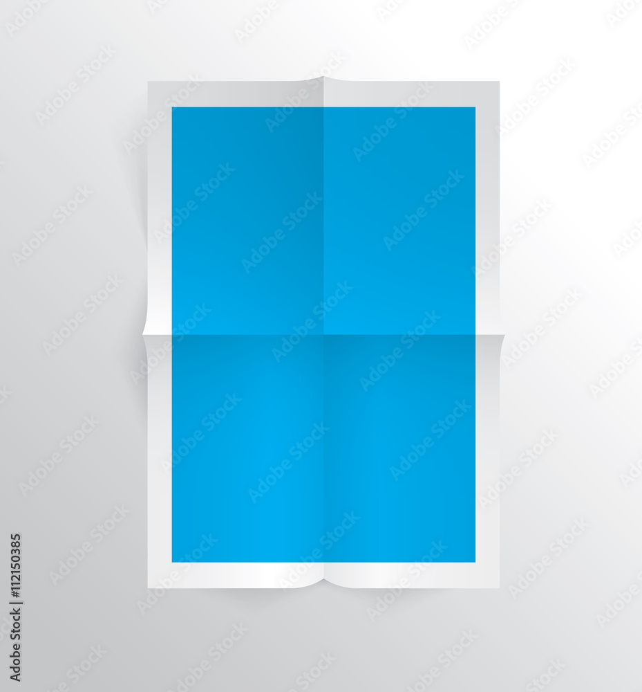 Sheet of paper page folded, realistic vector