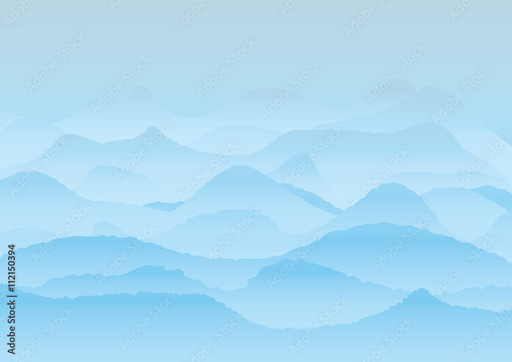 Vector landscape with mountains, background or wallpaper