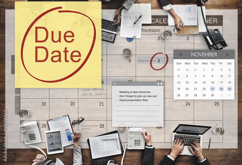 Due Date Deadline Payment Bill Important Notice Concept