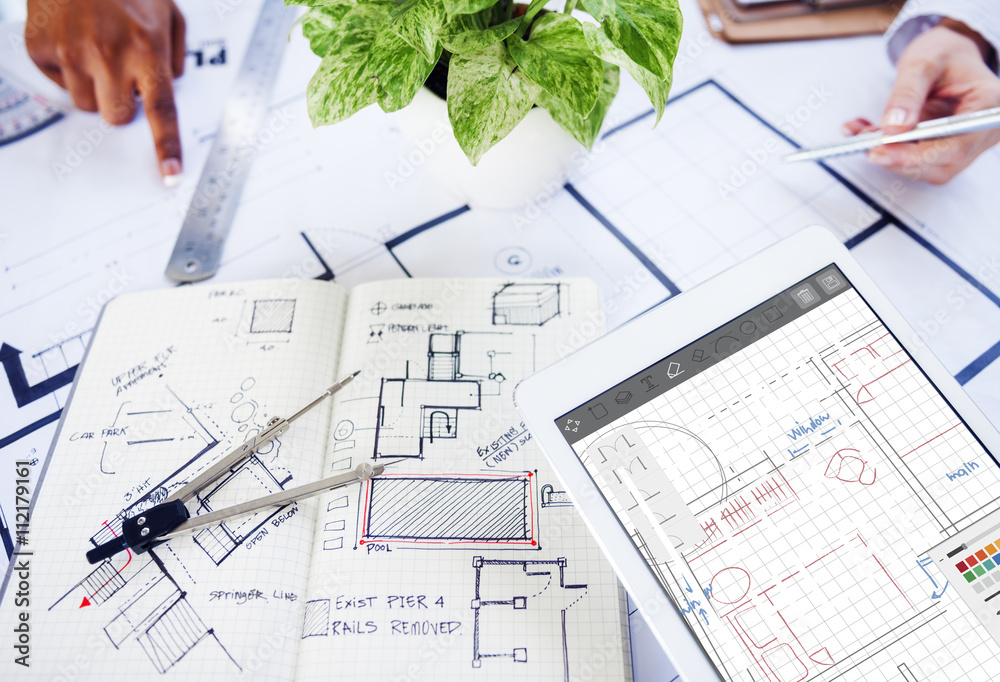 Architecture Blueprint Desing Engineering Structure Concept