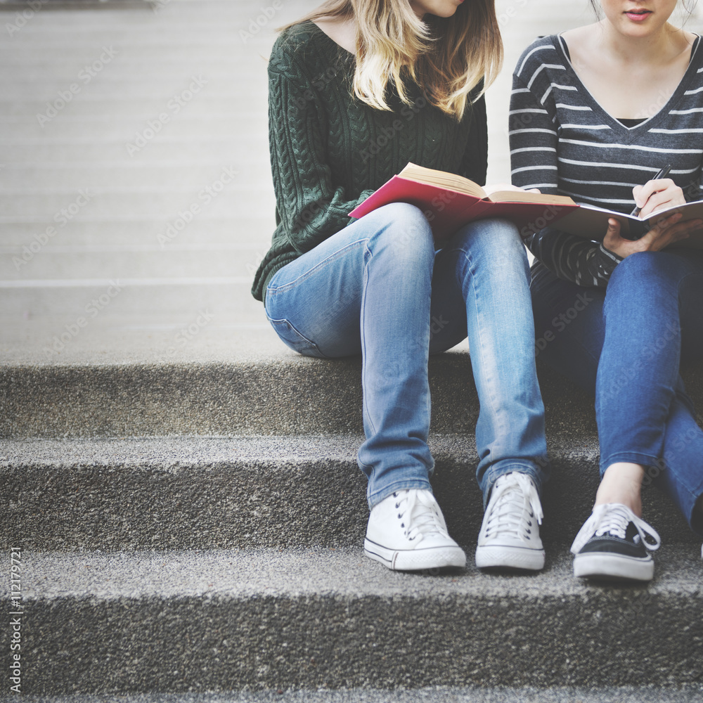 Women Talking Friendship Studying Brainstorming Concept