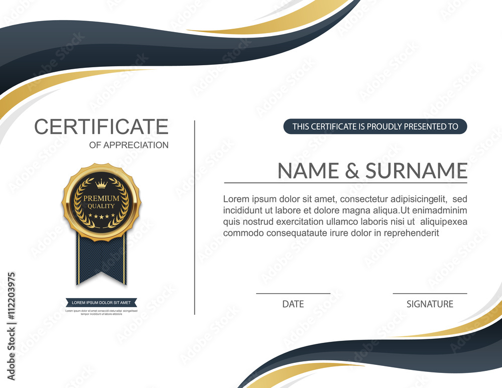 Vector certificate template.
