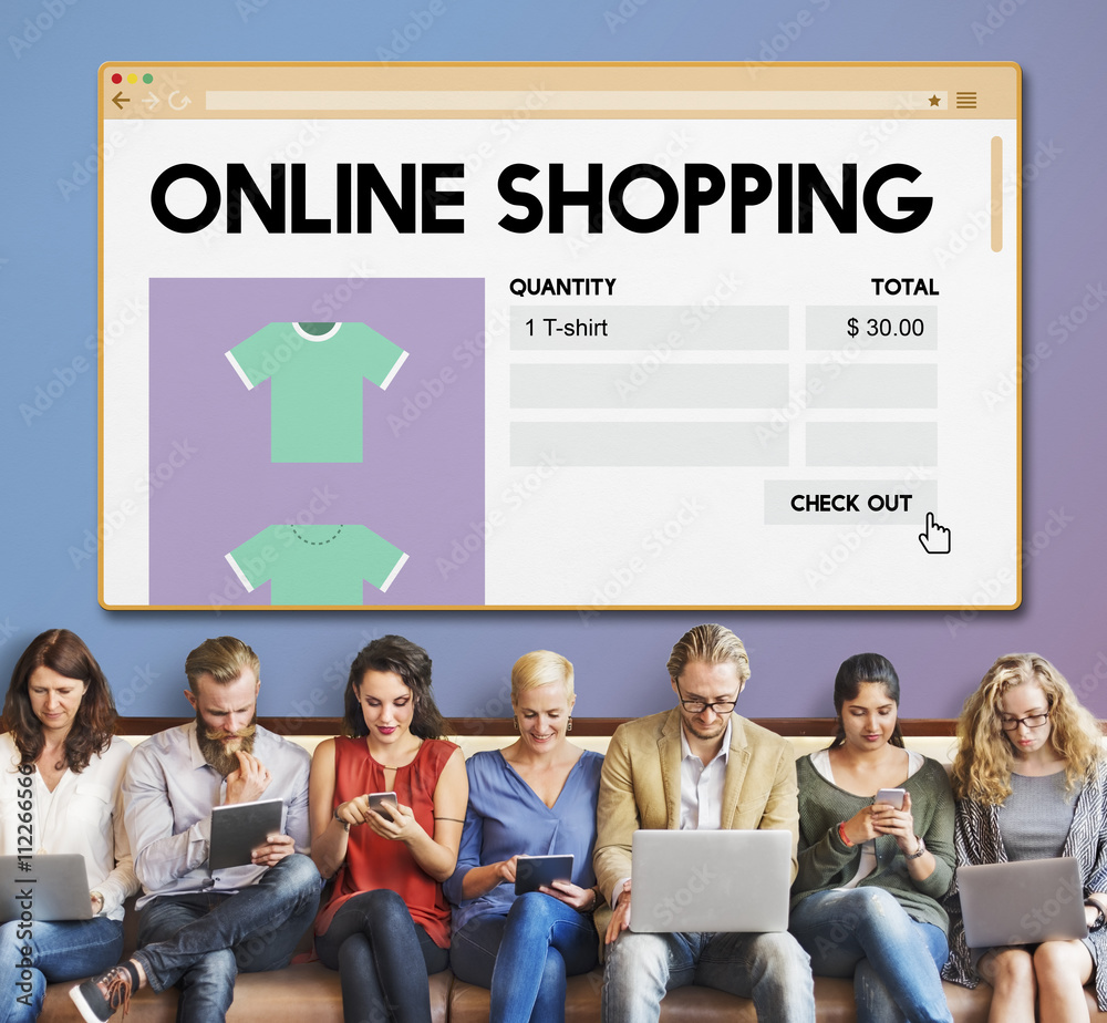 Online Shopping Buying Cart Internet Retail Digital Concept