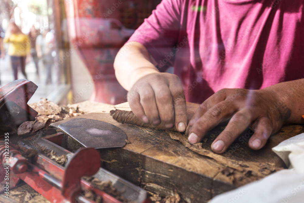 man making cigar