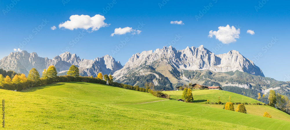 Mountain Cottage in front of Wilder Kaiser, Kitzbühel, Tyrol, Austria