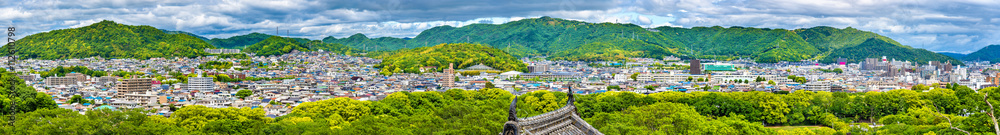 View of Himeji city from the castle - Japan