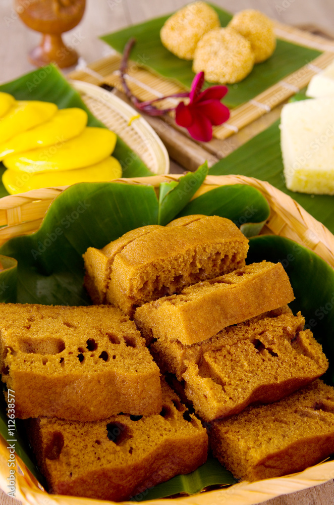 Assorted Tradisional malaysia cakes and deserts