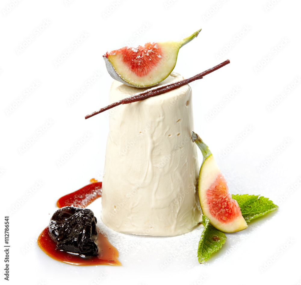 fresh panna cotta dessert