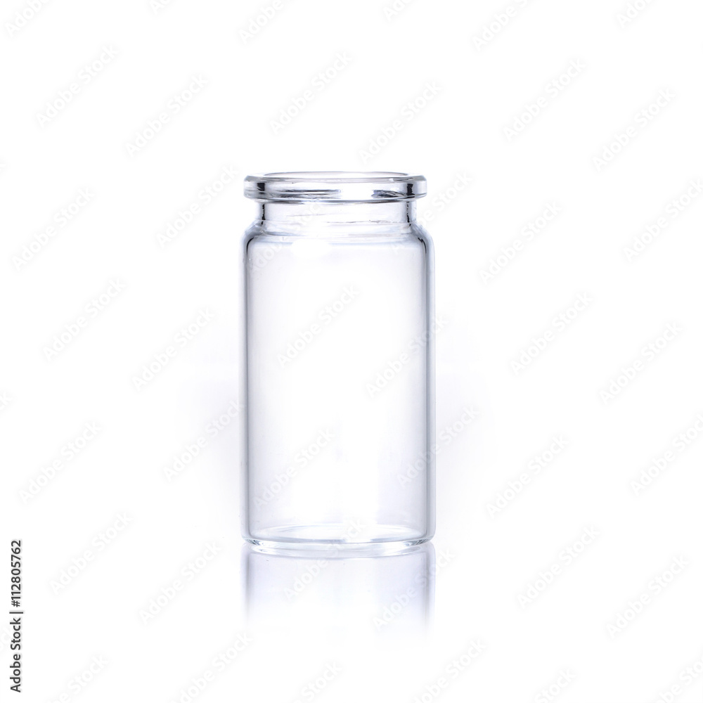 glass bottle on white background