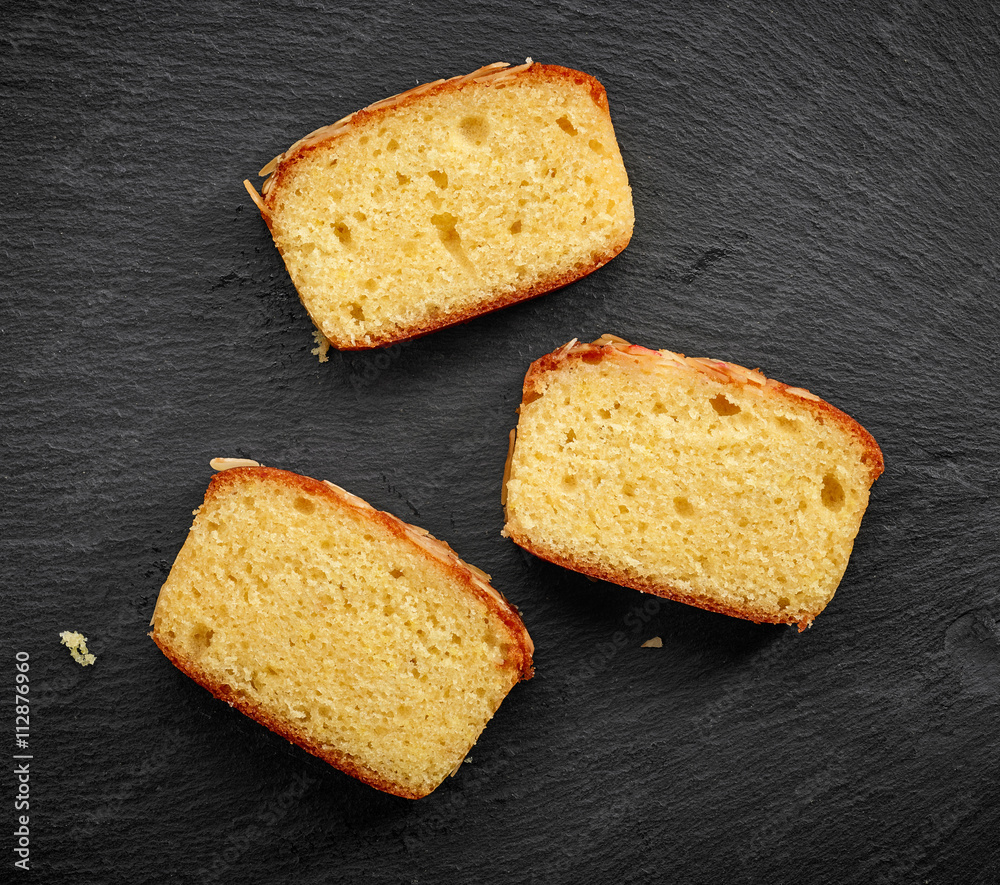 freshly baked biscuit cake slices