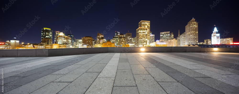 marble floor with modern buildings in san francisco