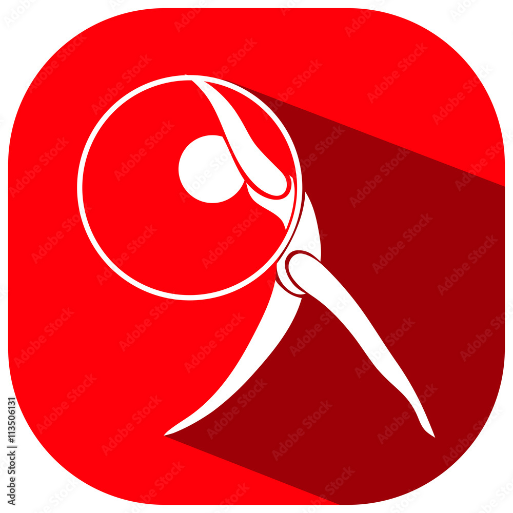 Gymnastics logo on red background