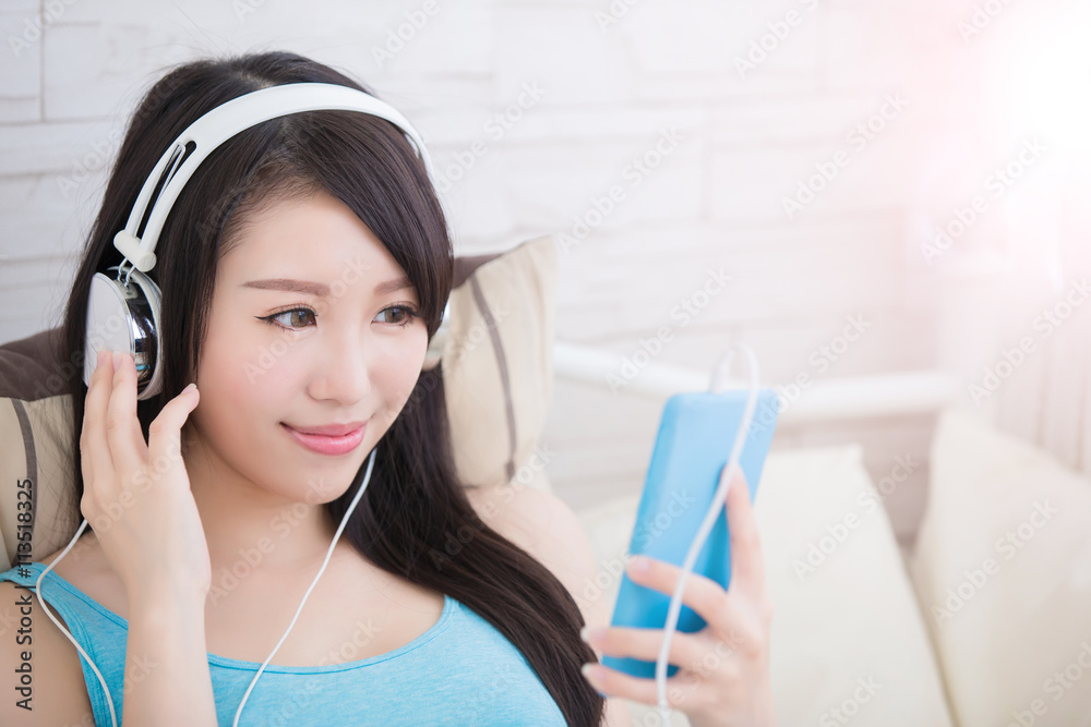 woman enjoying the music