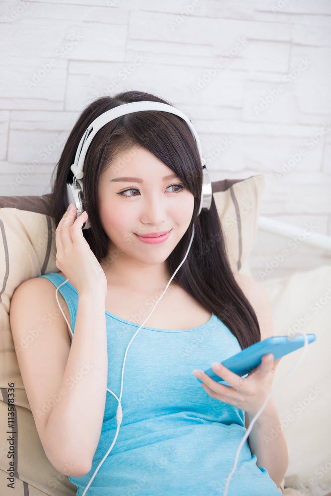 woman enjoying the music