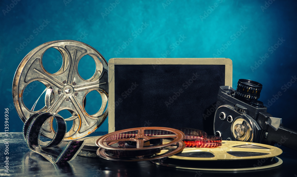 Retro film production accessories still life