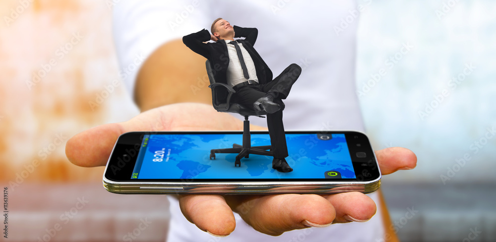 Man relaxing on his chair at the office