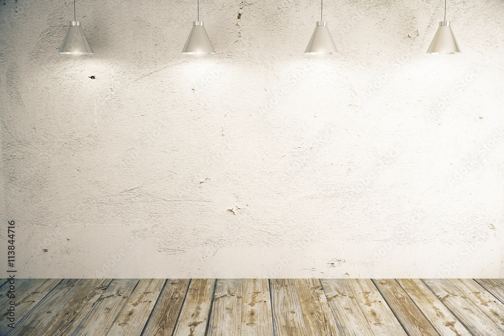 Light concrete wall