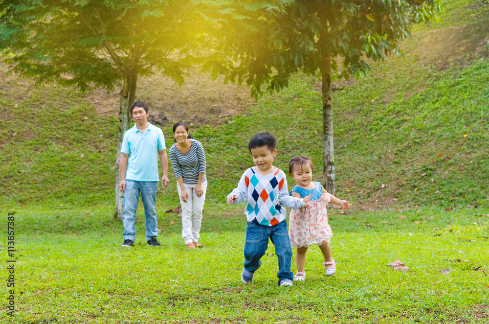  happy asian family