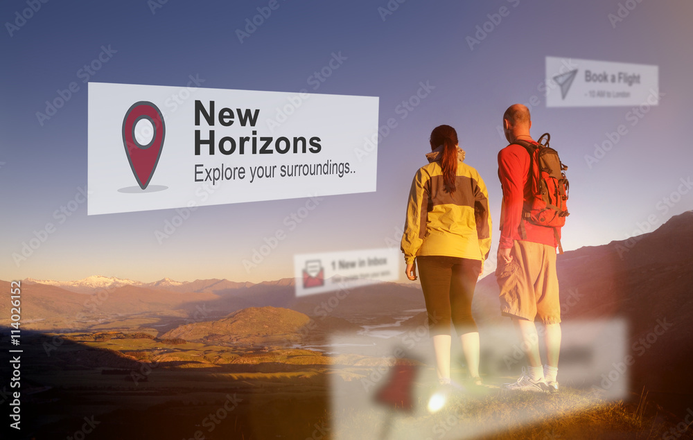 New Horizons Travel Explore Position COncept