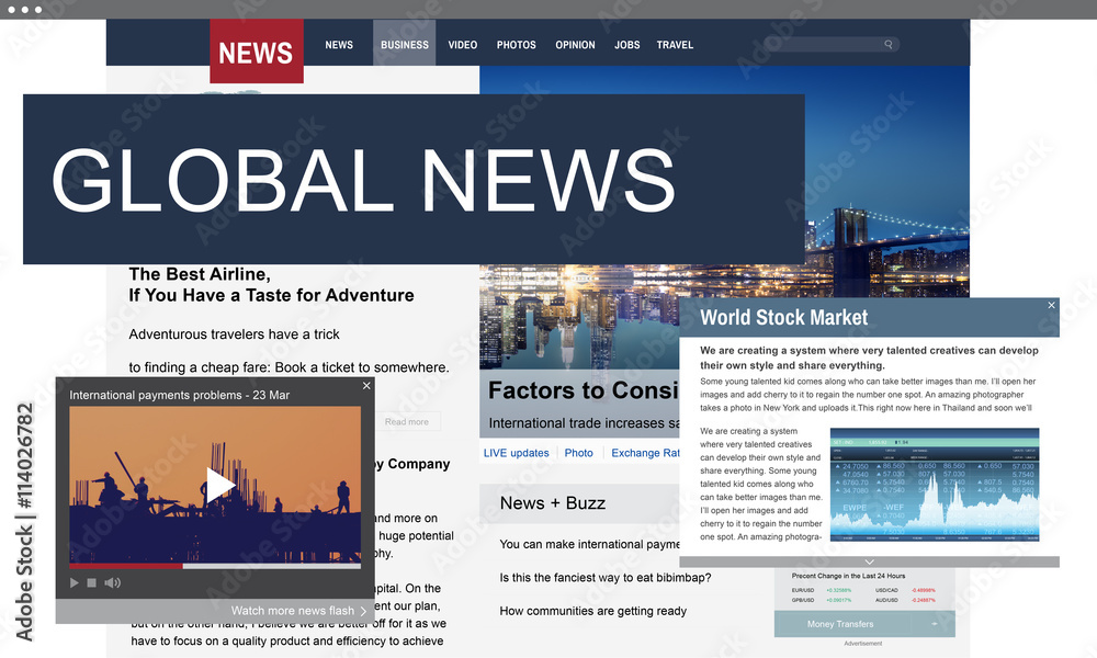 Media Journalism Global Daily News Content Concept