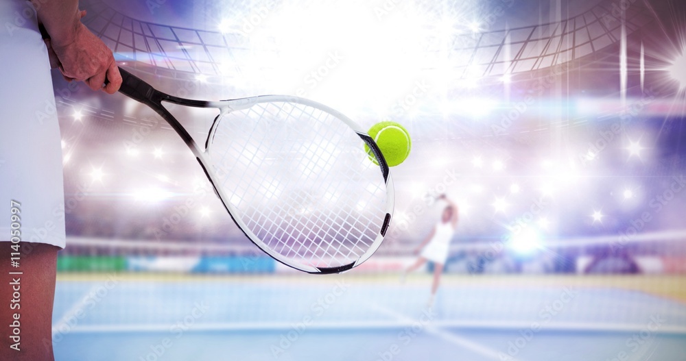 Close up of hands playing tennis