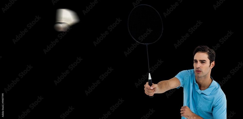 Badminton player playing badminton