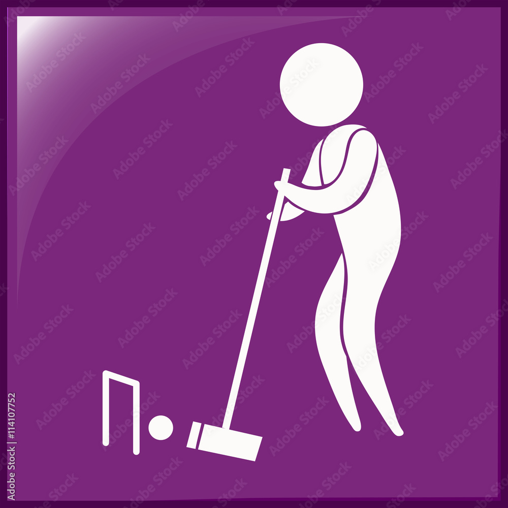 Sport icon for croquet on purple