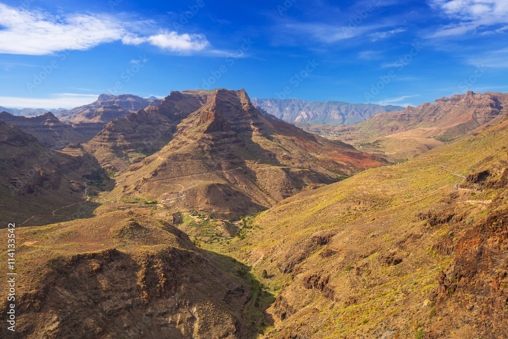 Mountains and valleys of Gran Canaria island, Spain