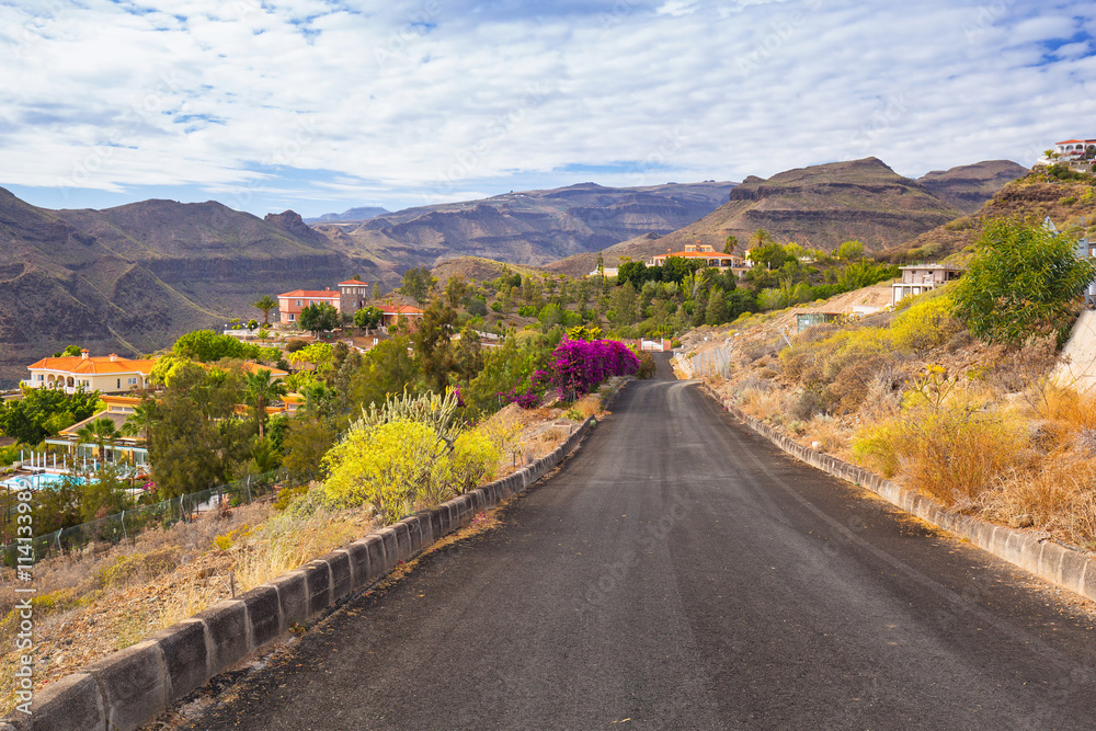 Road through the mountains of Gran Canaria island, Spain