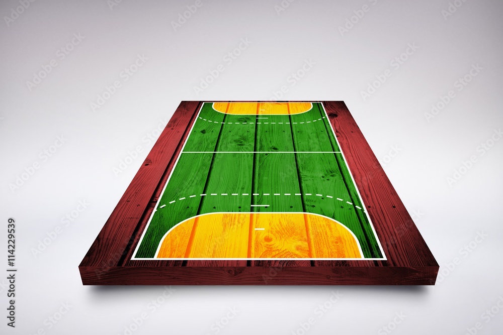 Composite image of drawing of sports field