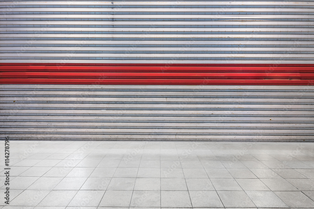 empty marble floor with pattern wall