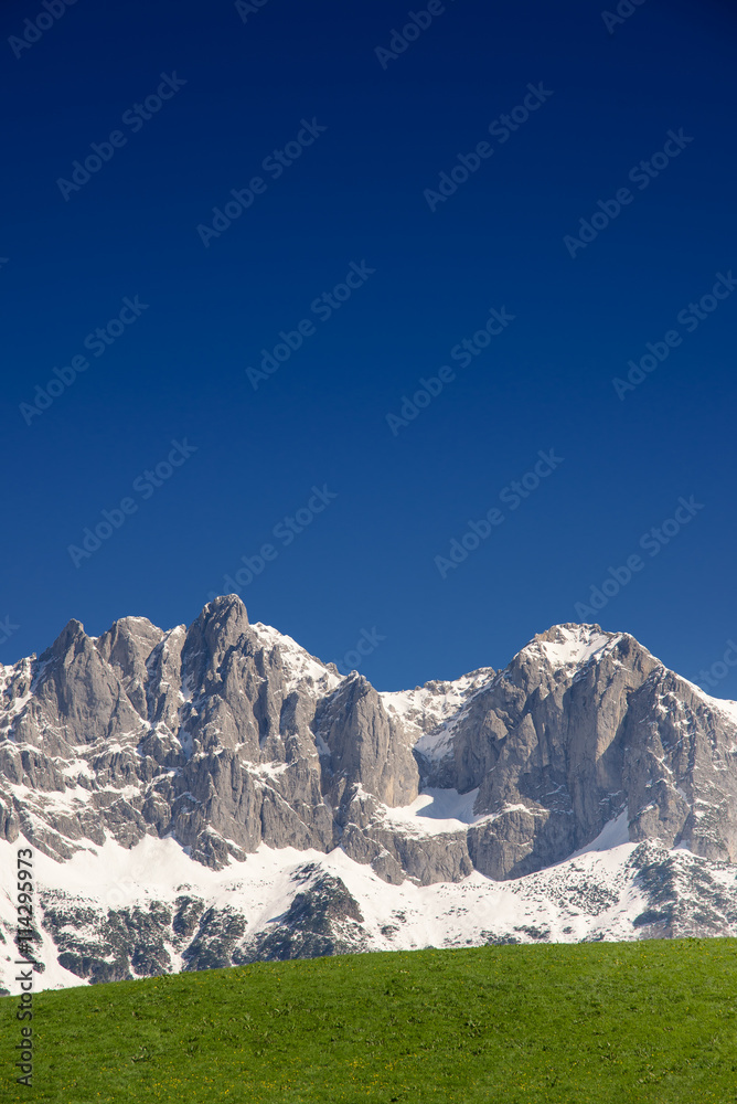 Alpine scenery in spring, Wilder Kaiser, Kitzbühel, Tyrol, Austria