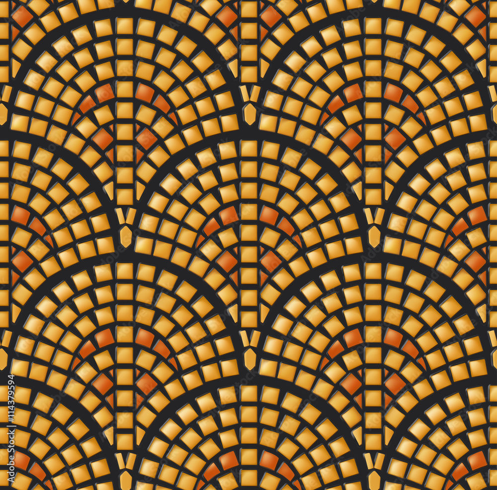 Antique mosaic, seamless vector pattern