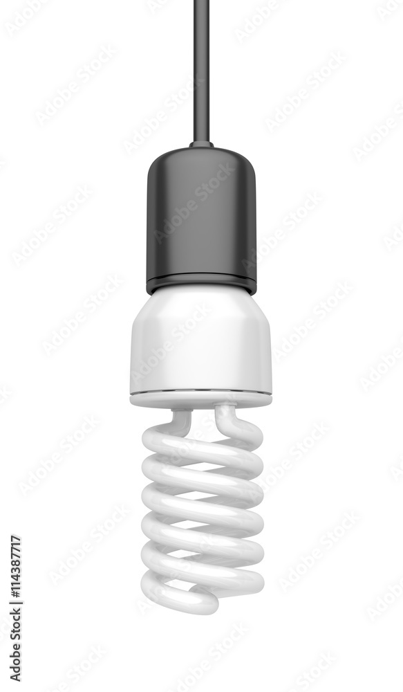 Light bulb on white