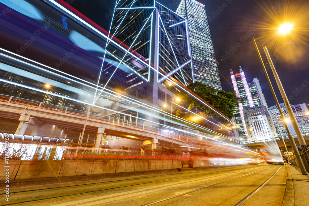 中国香港现代城市之夜