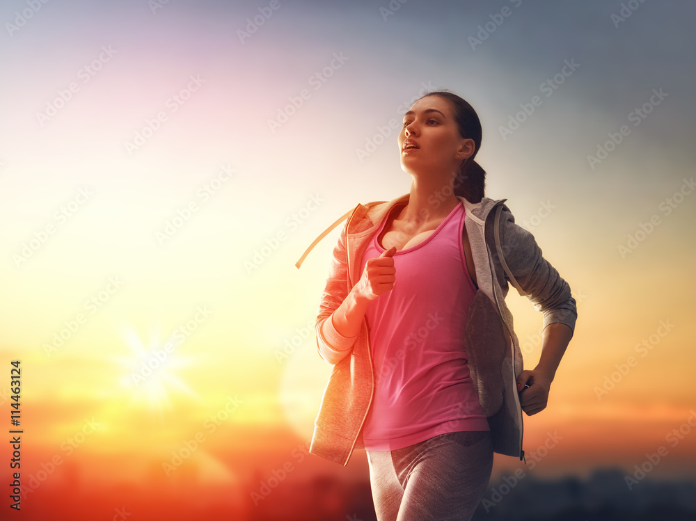 woman running in the nature