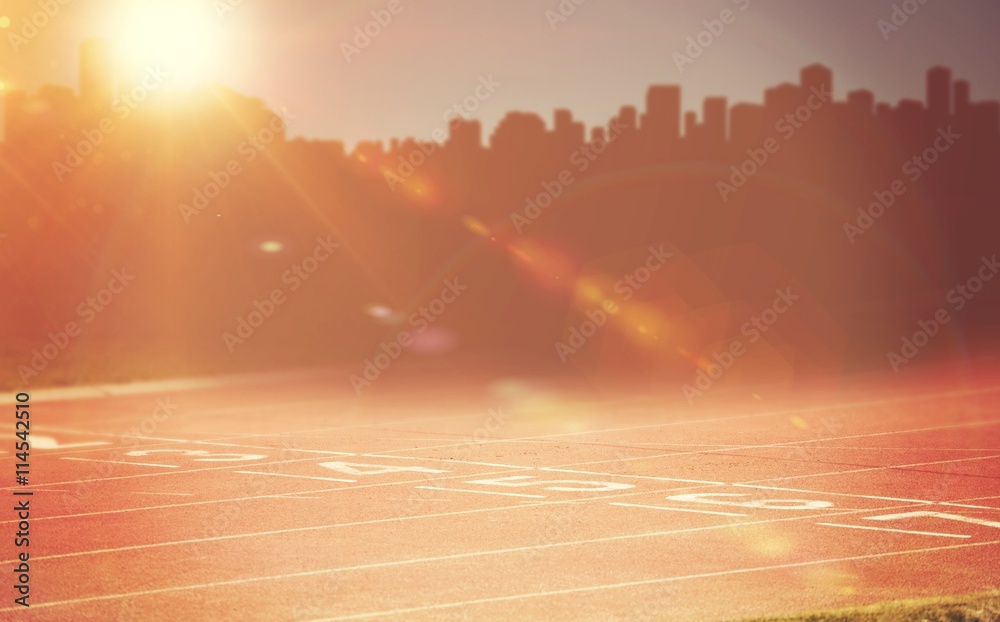 Composite image of silhouette cityscape