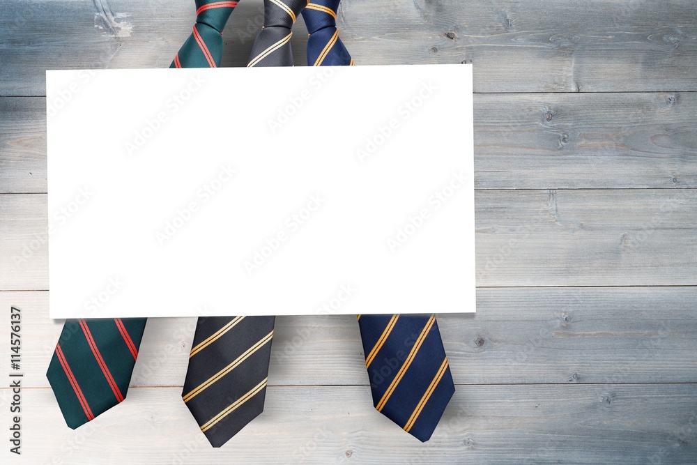 Composite image of blue tie with diagonal line