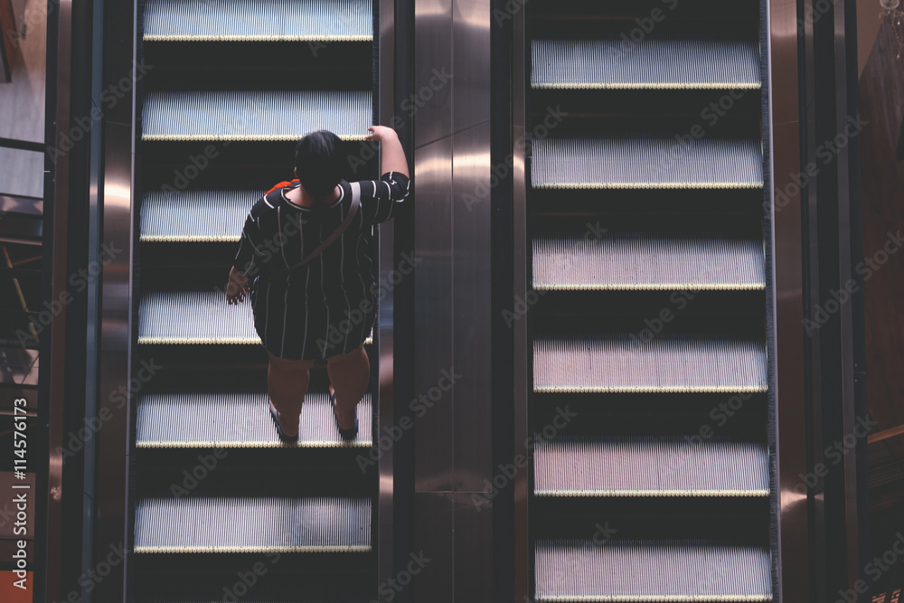 Close up escalator from over view